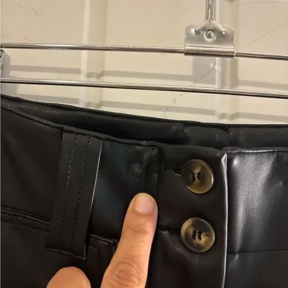 Anthropologie Maeve Flare leg Pants Faux Leather High-Waisted - Picture 7 of 12